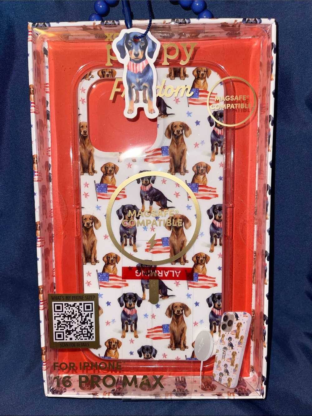 XO Poppy Freedom Puppy Patriotic Phone Case for iPhone 16 Pro Max
